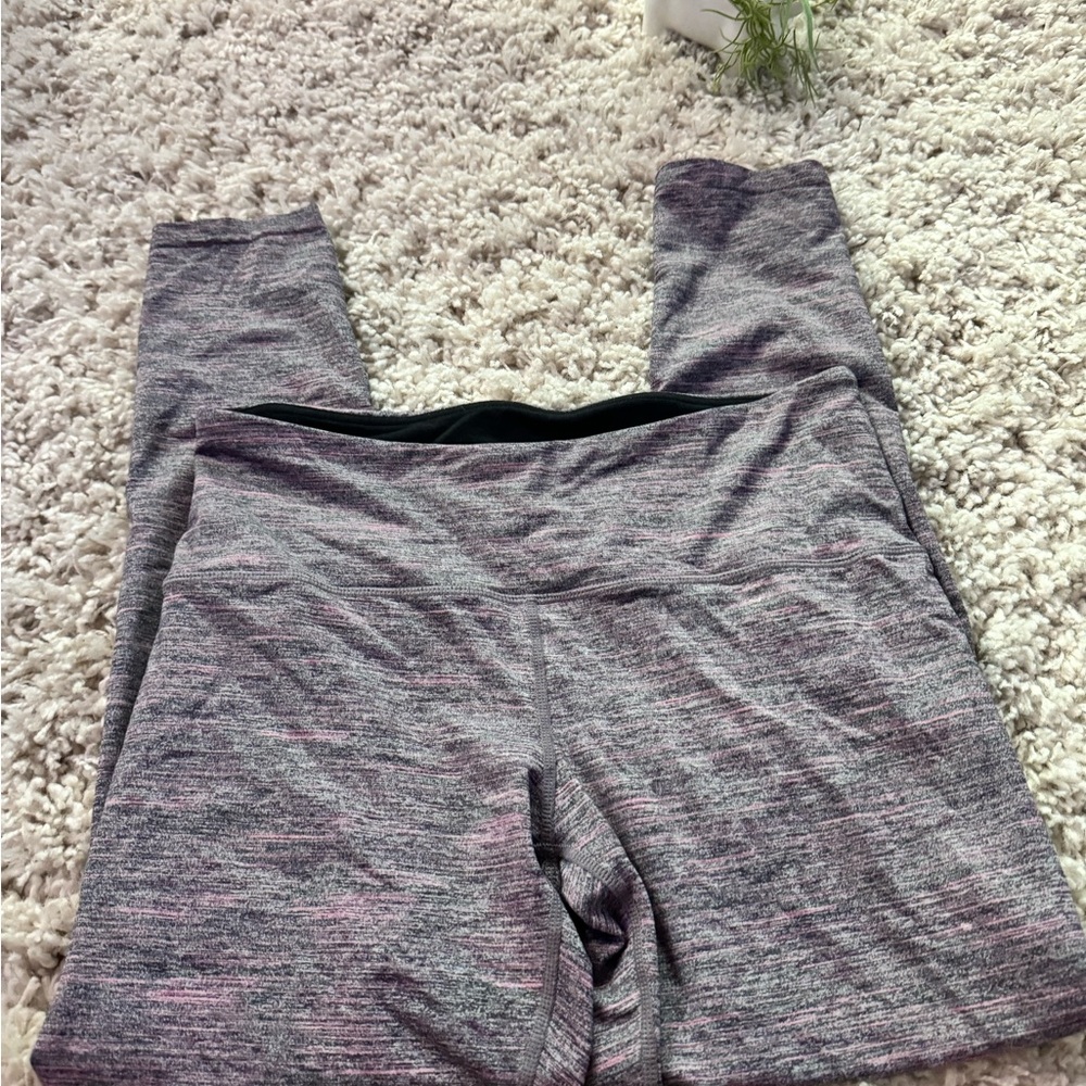 Tuff Athletic Grey and pink thick warm winter workout leggings - super f…
